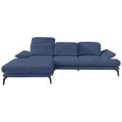 Ecksofa in Webstoff Blau