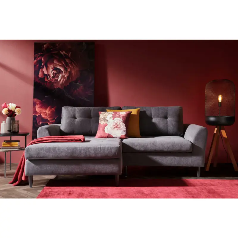 Ecksofa in Mikrofaser Graphitfarben