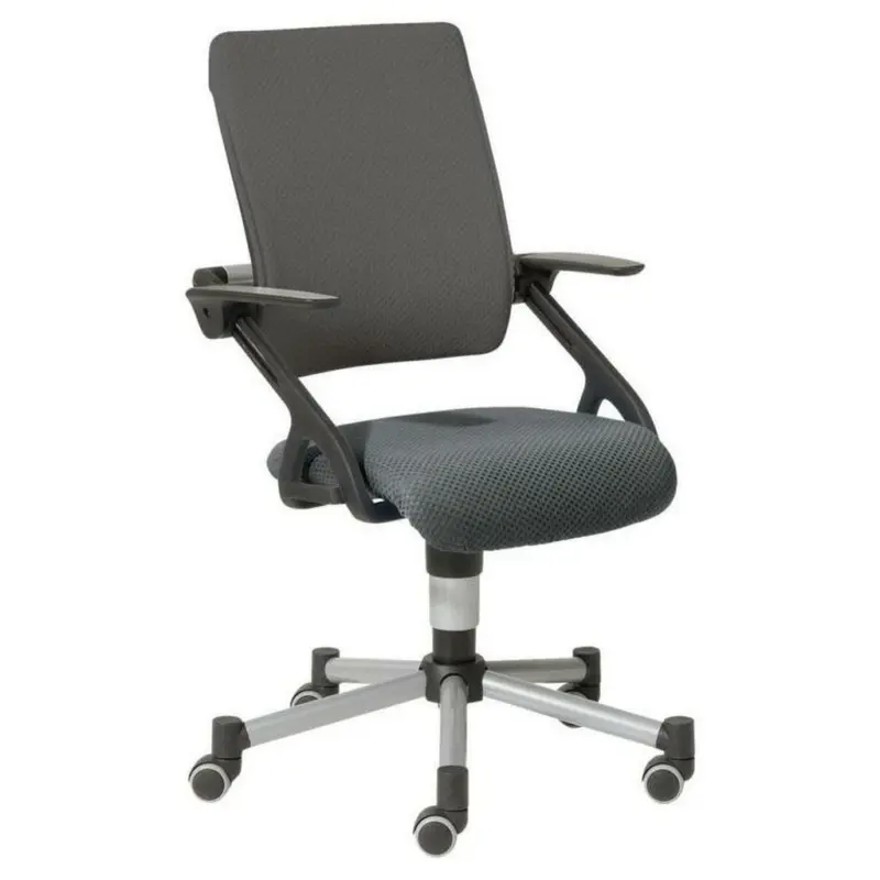 Jugenddrehstuhl in Netzbespannung Grau, Silberfarben