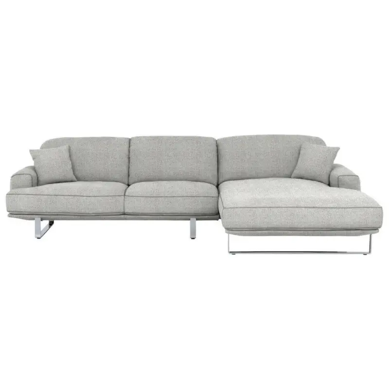 Ecksofa in Flachgewebe Hellgrau