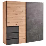 XXXLutz Lauterach - Ihr Möbelhaus bei Bregenz Schwebetürenschrank in Dunkelgrau, Eiche Artisan