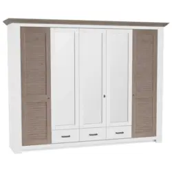 Dreht&uuml;renschrank in Wei&szlig;, Taupe