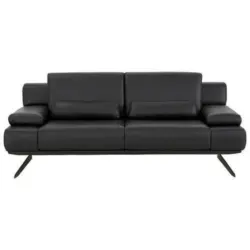 Zweisitzer-Sofa in Echtleder Schwarz