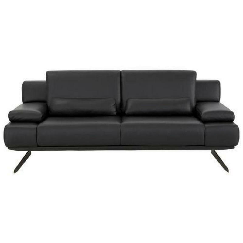 Zweisitzer-Sofa in Echtleder Schwarz