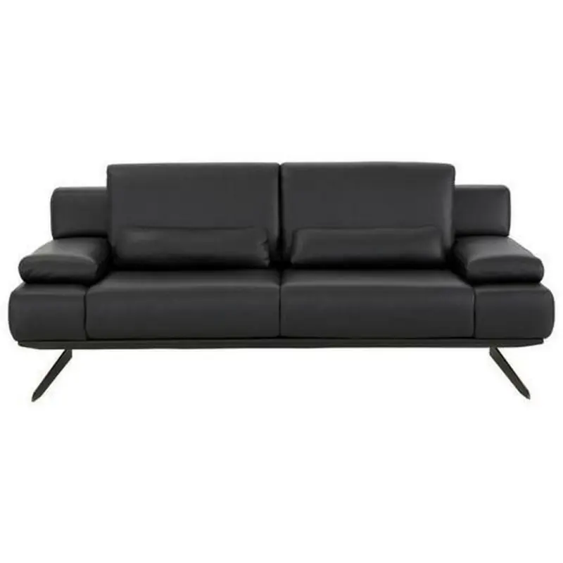Zweisitzer-Sofa in Echtleder Schwarz