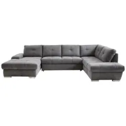 Ecksofa in Webstoff Grau