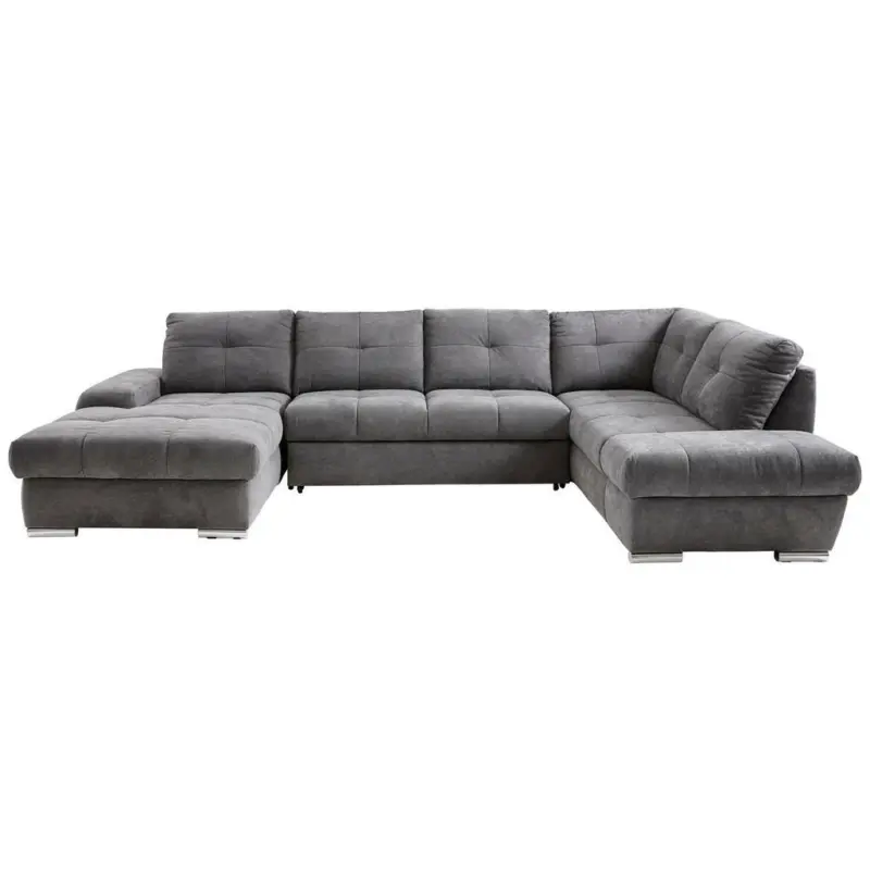 Ecksofa in Webstoff Grau