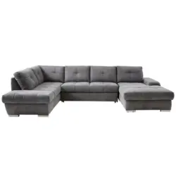Ecksofa in Webstoff Grau