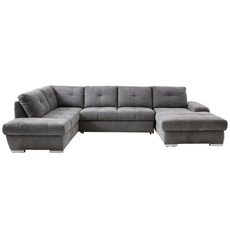 Ecksofa in Webstoff Grau