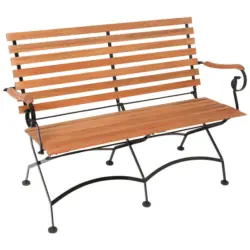 Gartenbank 125/58/85 cm in Naturfarben, Schwarz