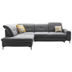Ecksofa in Chenille Grau