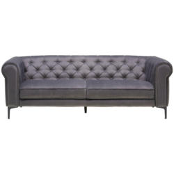 Chesterfield-Sofa in Samt Anthrazit