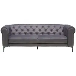 Chesterfield-Sofa in Samt Anthrazit