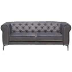 Chesterfield-Sofa in Samt Anthrazit
