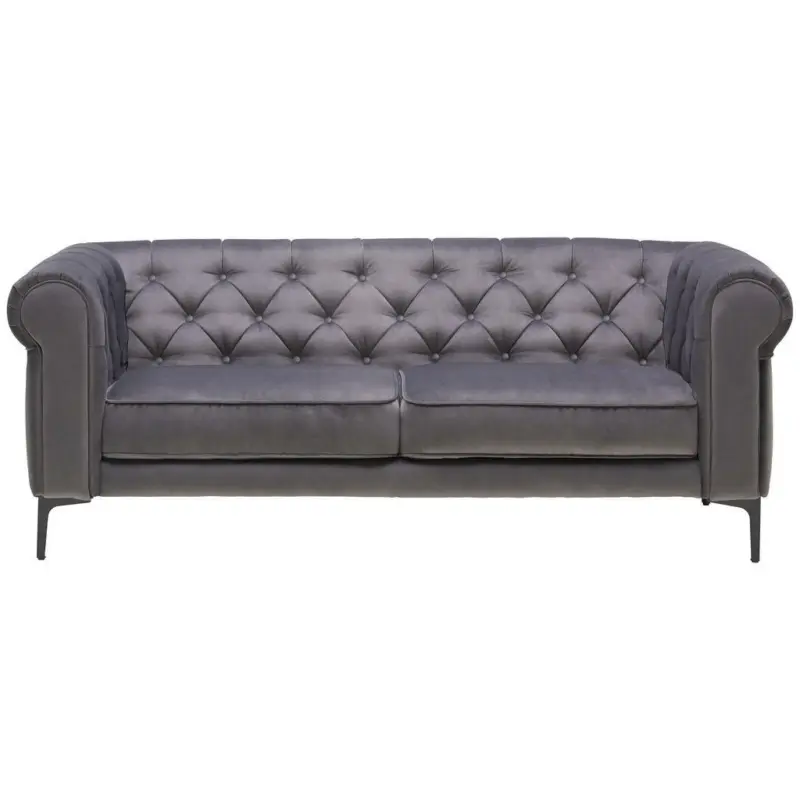 Chesterfield-Sofa in Samt Anthrazit