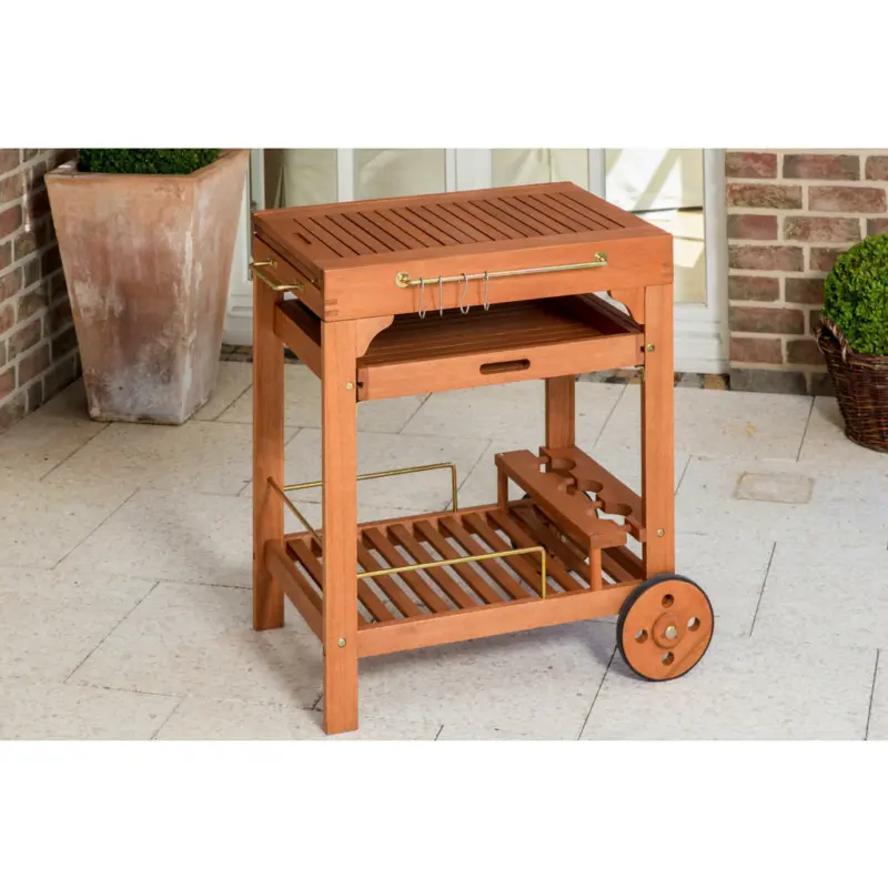 Servierwagen in Naturfarben