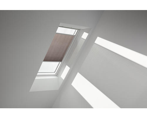 Velux Plissee-Faltstore mocca gepunktet manuell FHL M10 1276SWL