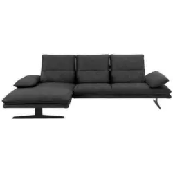 Ecksofa in Mikrofaser Anthrazit