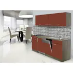 XXXLutz Lauterach - Ihr Möbelhaus bei Bregenz Küchenblock 195 cm in Rot, Eichefarben