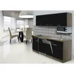 XXXLutz Lauterach - Ihr M&ouml;belhaus bei Bregenz K&uuml;chenblock 195 cm in Schwarz, Eichefarben