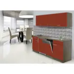 XXXLutz Lauterach - Ihr Möbelhaus bei Bregenz Küchenblock 195 cm in Rot, Eichefarben