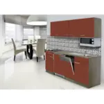 XXXLutz Lauterach - Ihr M&ouml;belhaus bei Bregenz K&uuml;chenblock 195 cm in Rot, Eichefarben