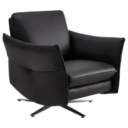 Sessel in Echtleder Schwarz
