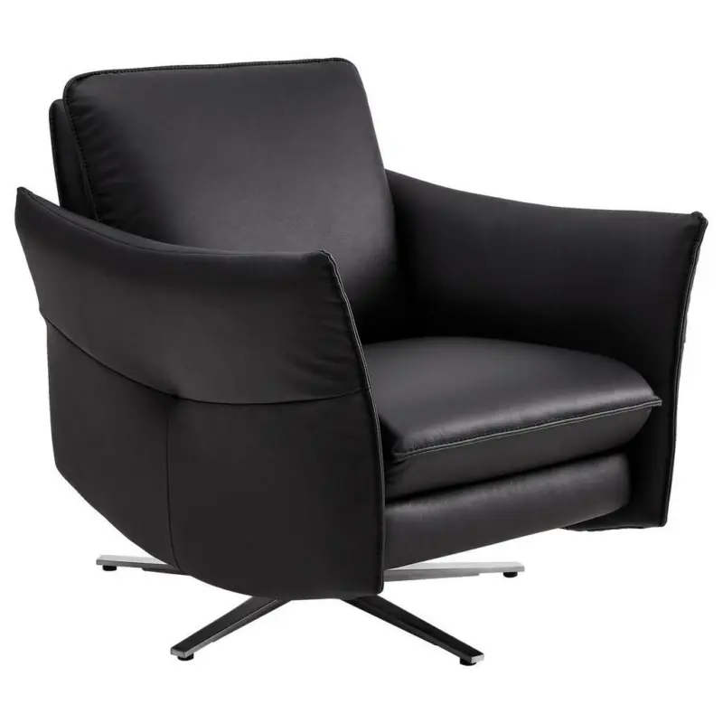 Sessel in Echtleder Schwarz