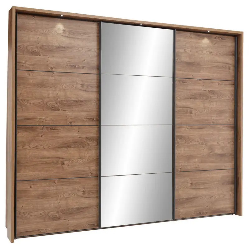 Schwebet&uuml;renschrank in Graphitfarben, Eichefarben