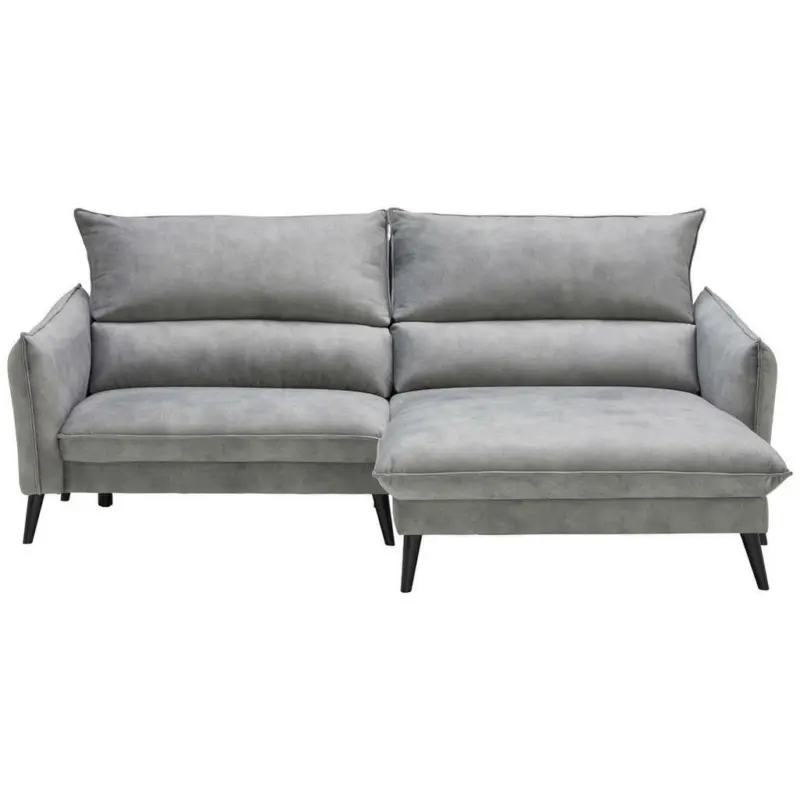 Ecksofa in Velours Grau