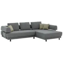 Ecksofa in Flachgewebe Grau