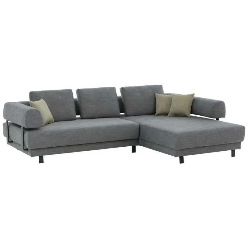Ecksofa in Flachgewebe Grau