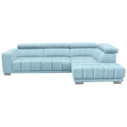 Ecksofa in Chenille Blau