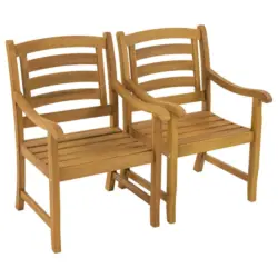 Gartensessel-Set Holz Hellbraun