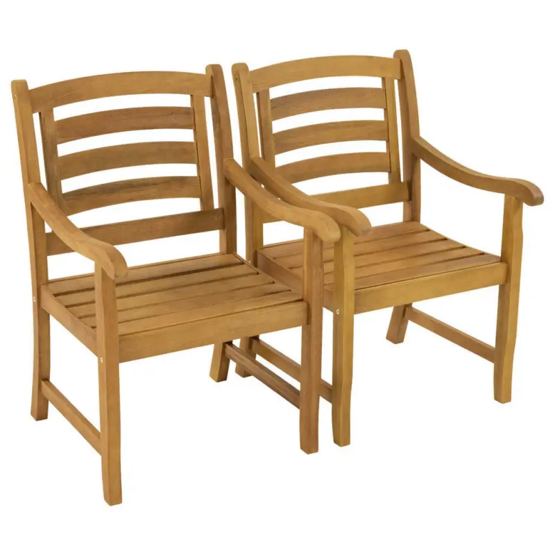 Gartensessel-Set Holz Hellbraun