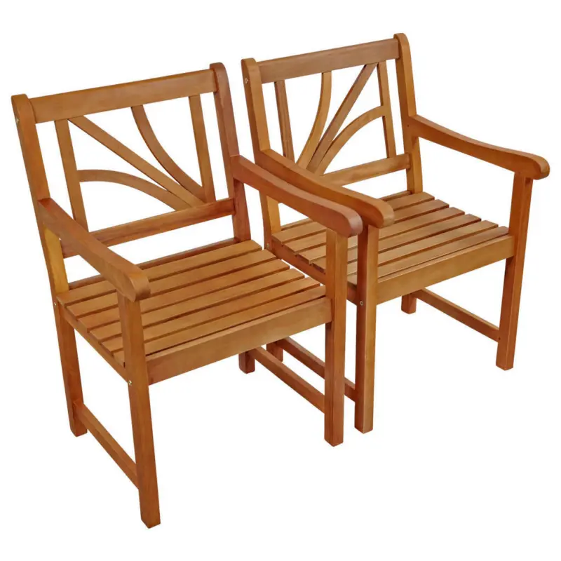 Gartensessel-Set Holz Hellbraun