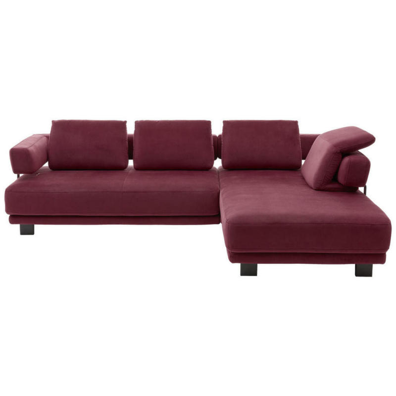 Ecksofa in Chenille Beere