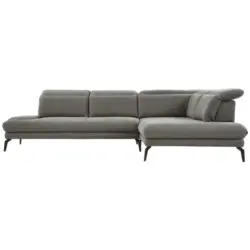 Ecksofa in Webstoff Grau