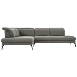Ecksofa in Webstoff Dunkelgrau