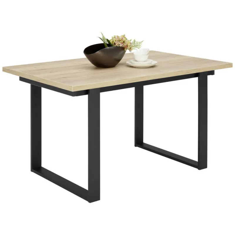 Esstisch in Metall, Holzwerkstoff 140/90/76 cm
