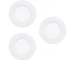 Hornbach LED Einbauleuchte Eglo FUEVA 5 2,7 W 300 lm 3000 K 1-flammig Ø 86 mm weiß IP 20 3 Stück