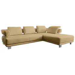 Ecksofa in Echtleder Currygelb