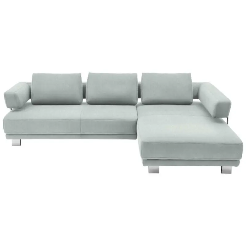 Ecksofa in Chenille Hellgrau
