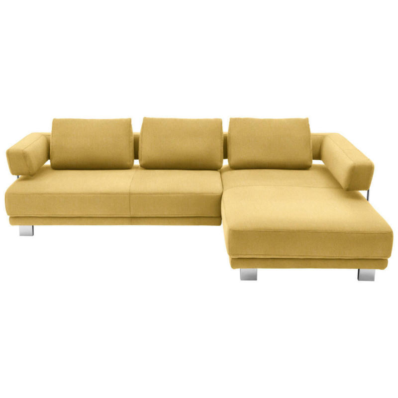 Ecksofa in Chenille Gelb