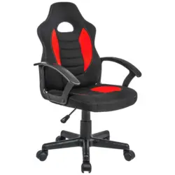 Jugenddrehstuhl in Webstoff Rot, Schwarz