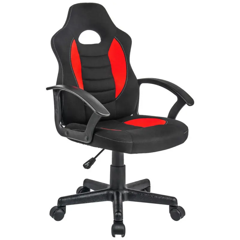 Jugenddrehstuhl in Webstoff Rot, Schwarz