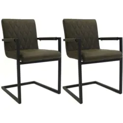 Armlehnstuhl-Set 2 Stück in Lederlook