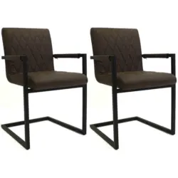 Armlehnstuhl-Set 2 St&uuml;ck in Lederlook