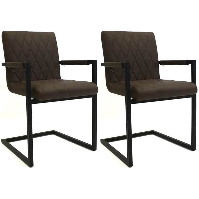 Armlehnstuhl-Set 2 St&uuml;ck in Lederlook