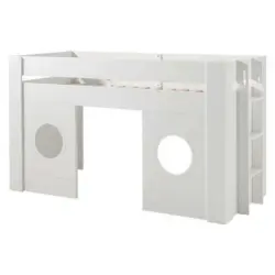 Mittelhohes Bett 90/200 cm Weiß